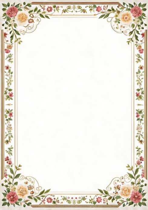 White Floral Border A4 Template | PosterMyWall