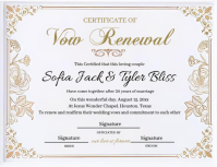 White Vow Renewal Certificate Рекламная листовка Template