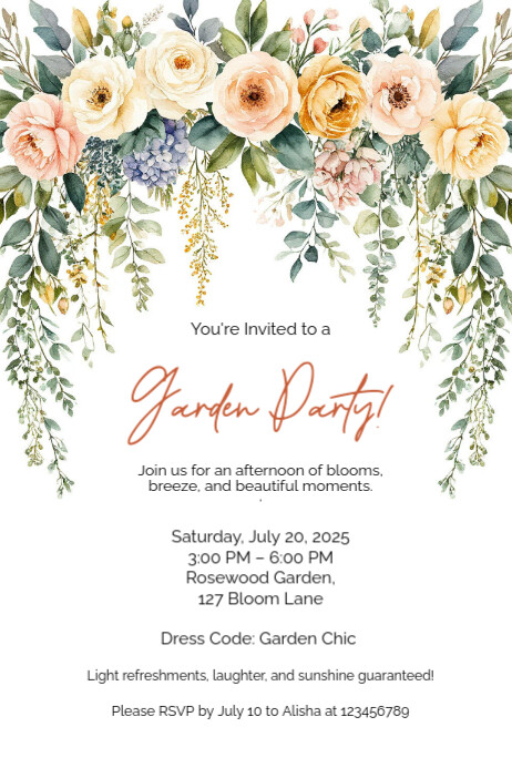 garden party dress code invitation Garden Party Invitations