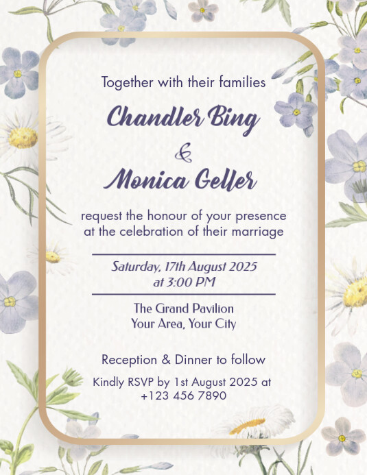 Elegant Wedding Invitation Card Flyer Template Pamflet (VSA Brief)