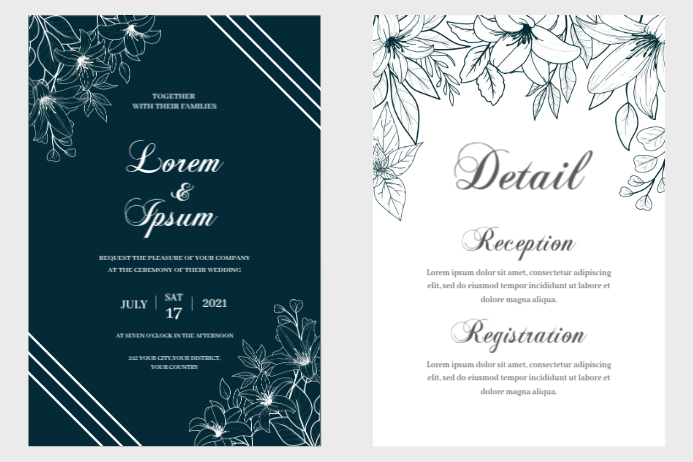 Elegant Wedding Invitation Design Template | PosterMyWall