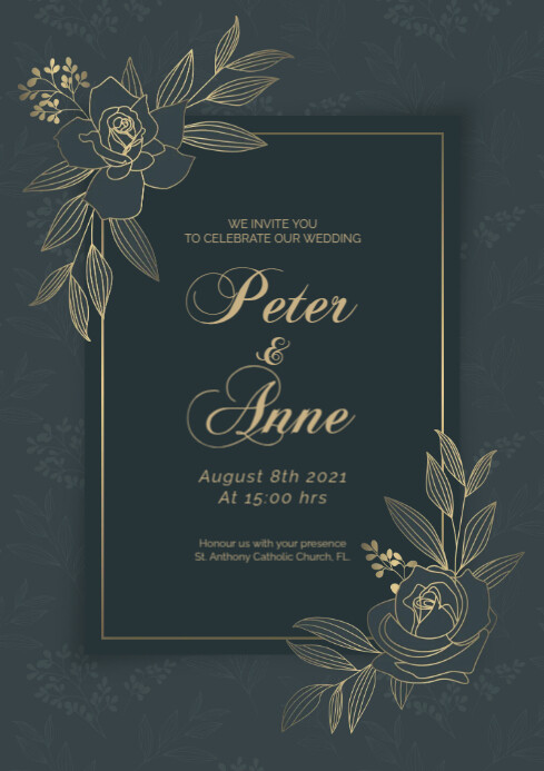 Elegant Wedding Invitation Template PosterMyWall Elegant Wedding Invitation Template PosterMyWall