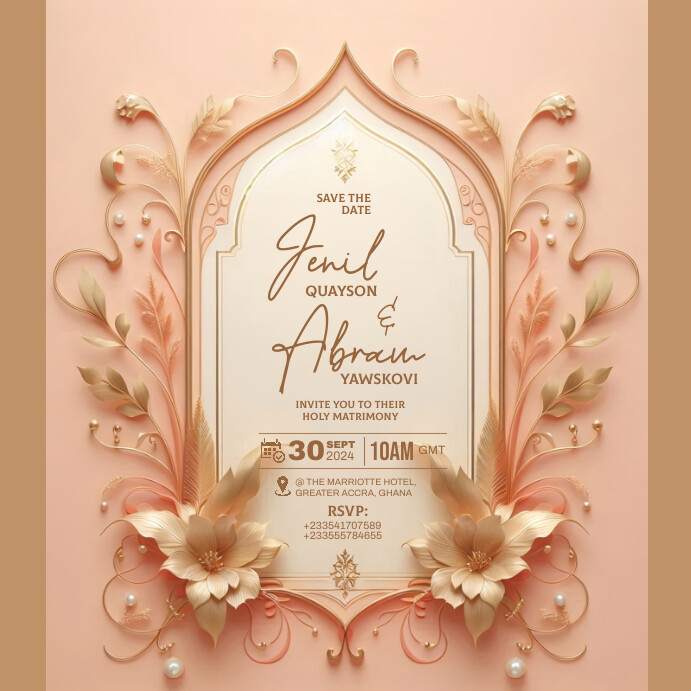 Elegant Wedding Invitation Template | PosterMyWall
