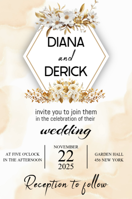 Elegant Wedding Invitation Template | PosterMyWall