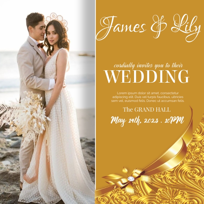 Copy of ELEGANT WEDDING INVITATION | PosterMyWall