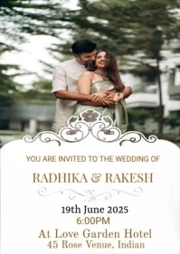 Elegant Wedding Invitation Template  A6