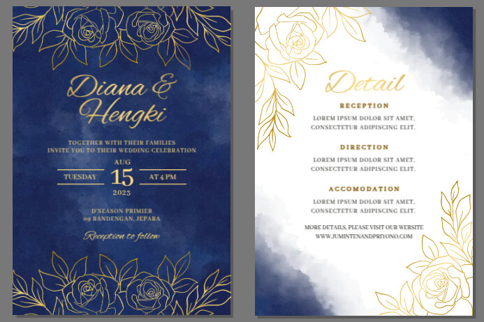 Invitation Design Sign Elegant Wedding Invitation Template | PosterMyWall