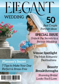 Elegant Wedding Magazine Cover Template A5