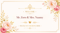 Elegant Wedding Welcome Sign Poster Презентация (16 : 9) template