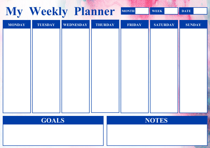 Elegant weekly planner design template | PosterMyWall