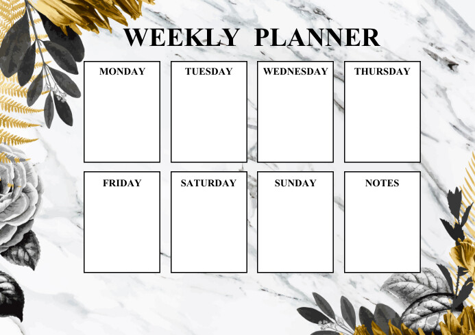 Elegant weekly planner design template | PosterMyWall