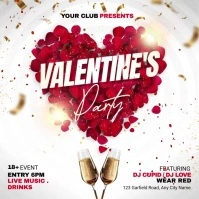 Elegant White & Red Valentine's Day Post template