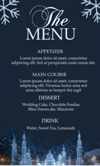 Elegant Winter Gala Menu Template US Legal