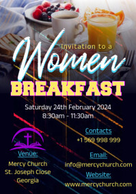 Elegant Women Breakfast Meeting Flyer A5 template