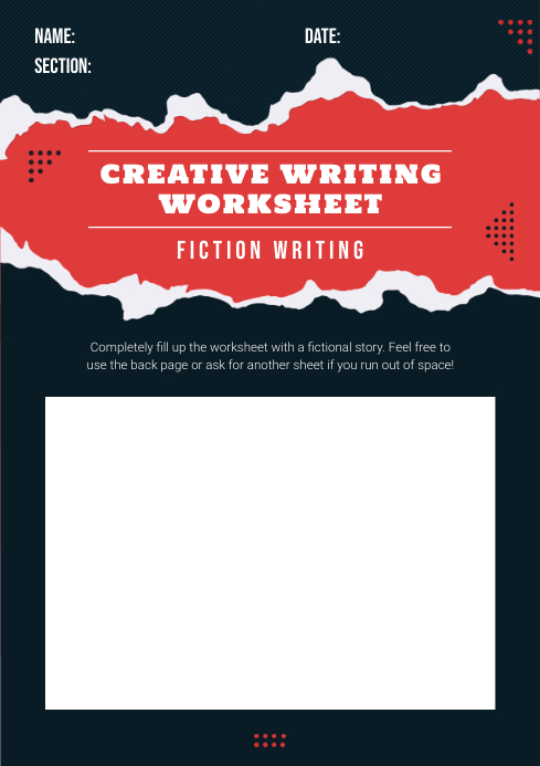 Copy of Elementary School Creative Writing Worksheet | PosterMyWall