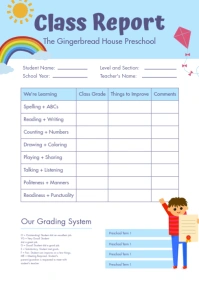 Elementary School Report Card A4 template