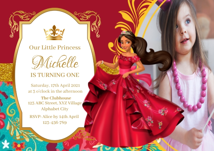 Elena of Avalor Birthday Invitation (2) Template | PosterMyWall Elena of Avalor Birthday Invitation (2) Template | PosterMyWall