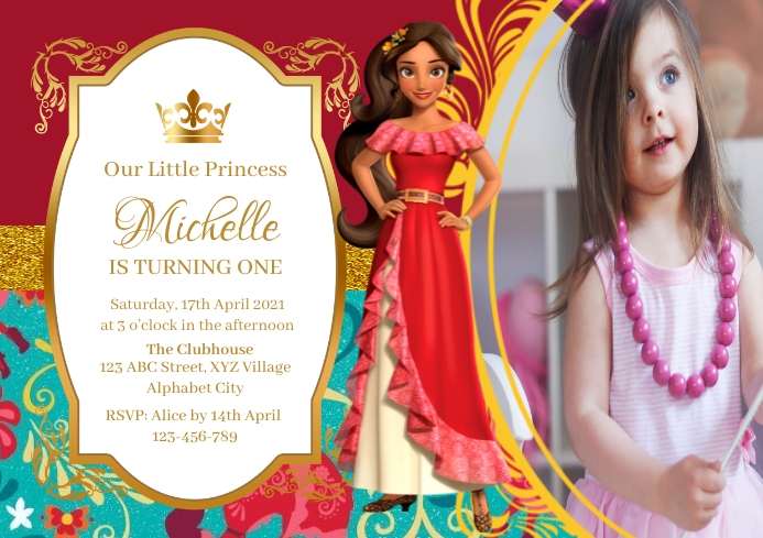 Elena of Avalor Birthday Invitation (5) Template | PosterMyWall elena-of-avalor-birthday-invitation-5-template-postermywall