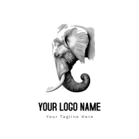 Elephant Illustration Logo template