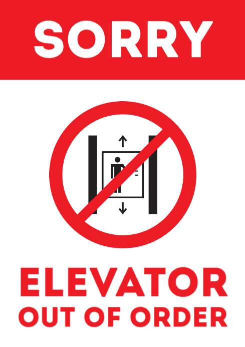 Elevator out of Order Door Sign A4 Printable Template | PosterMyWall