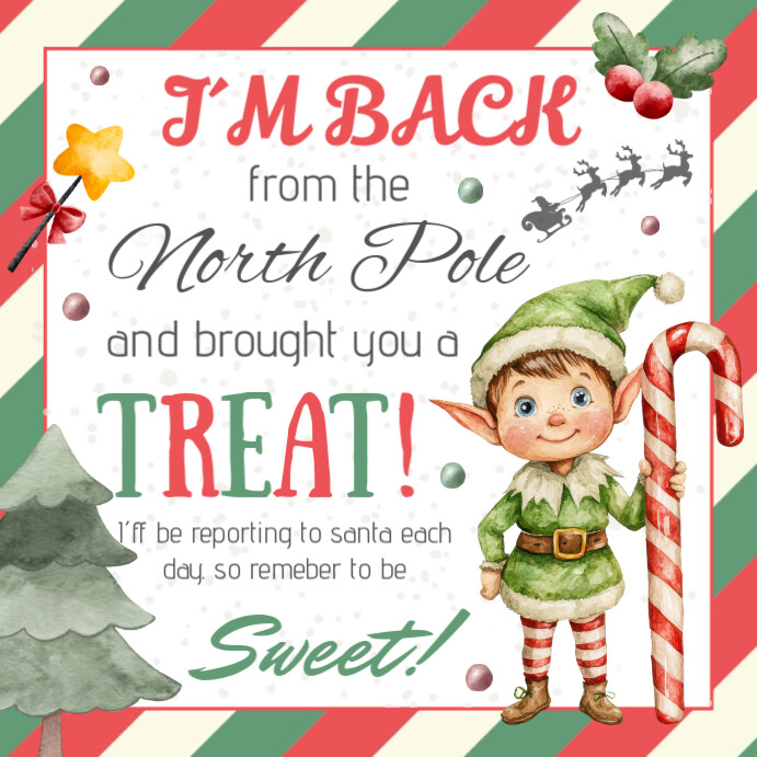 Elf I'm Back Tag, Elf I'm Back, Elf Im Back TAG, Wpis na Instagrama template