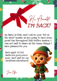 elf on the shelf christmas letter template A4