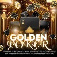 Elite Golden Poker Tournament Flyer Instagram Post template