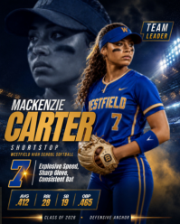 Elite Softball Team Leader Poster Instagram Portrait template