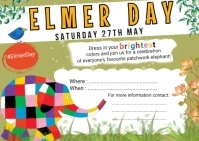 Elmer Day, School Activity Flyer Postkarte template
