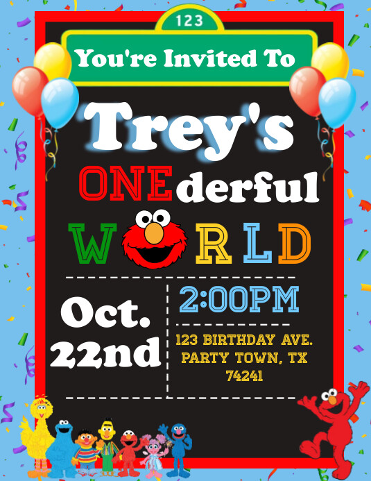 Image 12 for Elmo Birthday Card Template