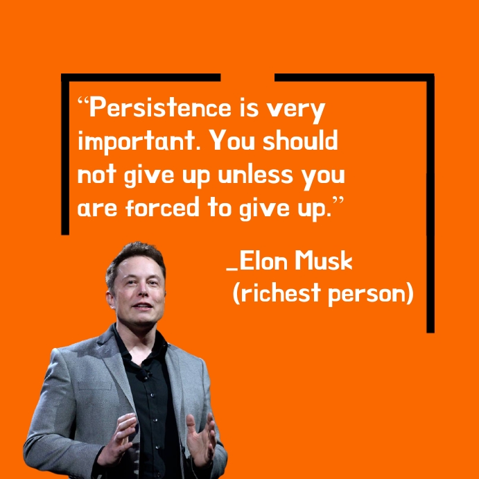 Elon Musk Quotes (Richest person) Wpis na Instagrama template