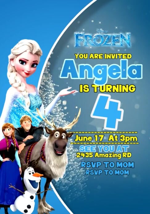 Elsa Birthday Theme Template PosterMyWall