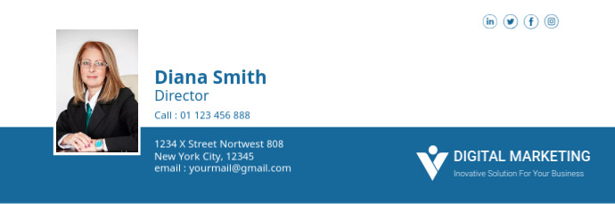 Email Header, corporate email signature template