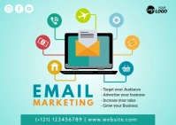 Email Marketing Agency Postcard ไปรษณียบัตร template