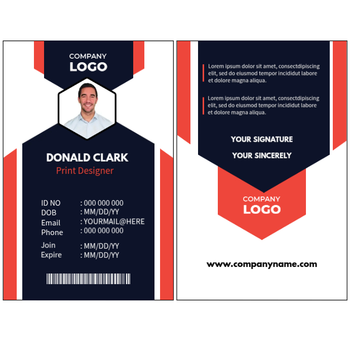 Plantilla de Blanco Id Card Instagram Ad | PosterMyWall