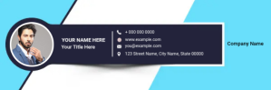 Blue Contact Information Email Header Template