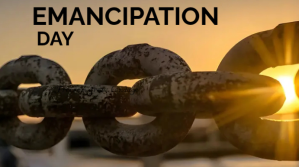 Brązowy Emancipation Day Ekran reklamowy Template