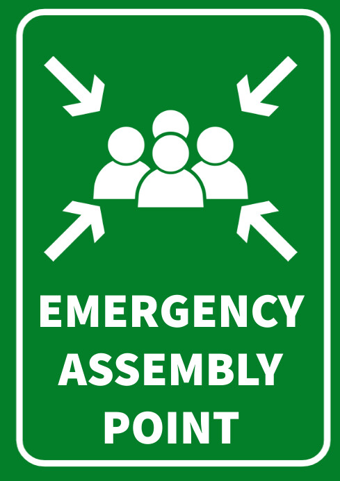 Emergency assembly point print ready sign Template | PosterMyWall