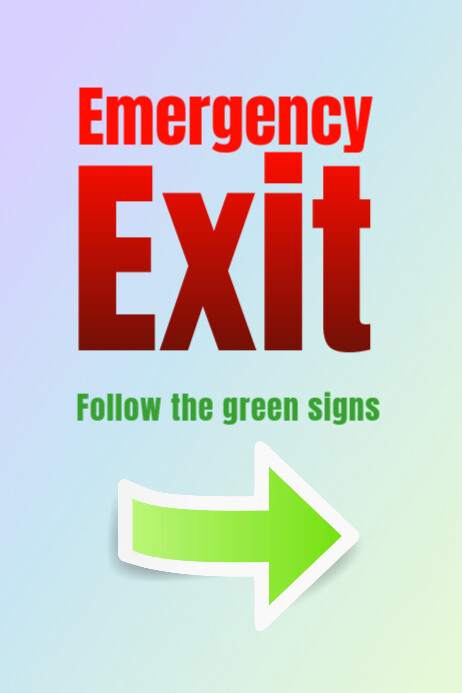 Emergency exit Poster template