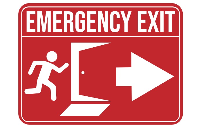 Emergency Exit Sign แทบลอยด์ template