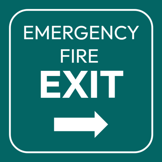 Emergency fire exit sign Instagram Post template