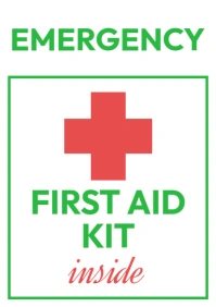 Emergency first aid kit sign A4 template