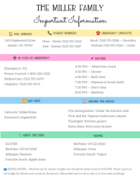 白色 Family Emergency Information Iflaya Template