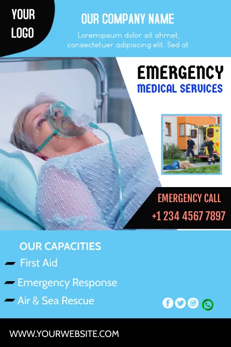 emergency medical services poster template โปสเตอร์