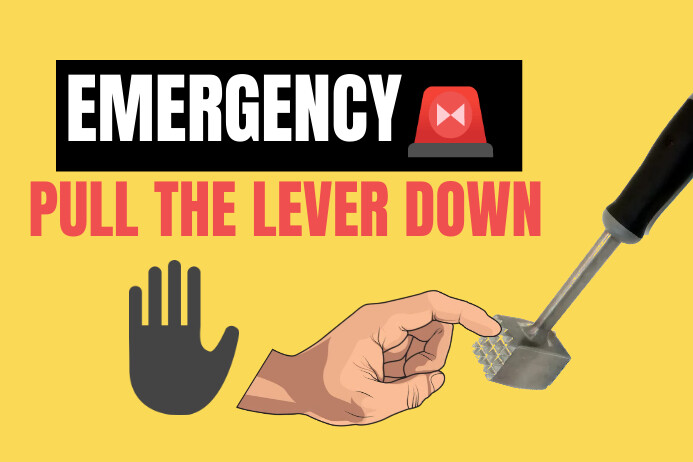 Modèle Emergency pull the lever label template | PosterMyWall