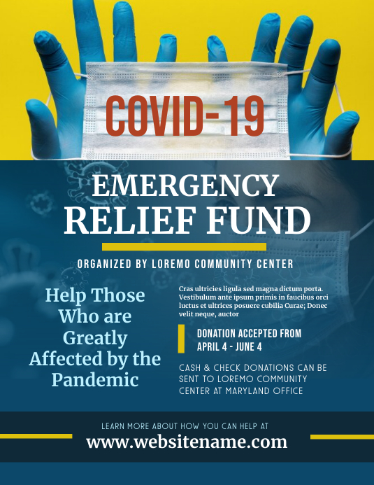 Emergency Relief Fund Flyer Template | PosterMyWall