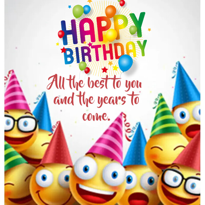 emoji birthday Template | PosterMyWall