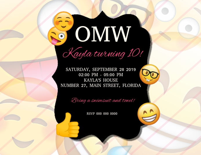 Modele Emoji Birthday Party Invitation Template Postermywall Modele Emoji Birthday Party Invitation Template Postermywall