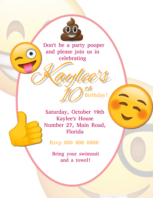 Emoji Anniversaire Fete Invitation Modele Postermywall Emoji Anniversaire Fete Invitation Modele Postermywall