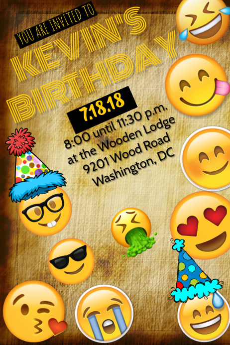 Emoji Invitation Template Postermywall